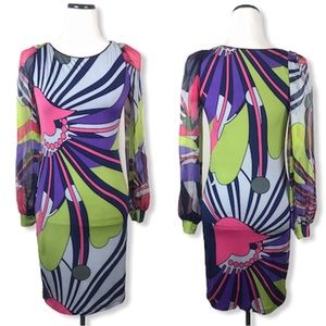 Analili multicolor silk blend dress